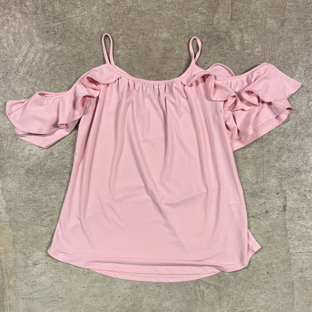 Elegant Pink Ruffle Sleeve Blouse